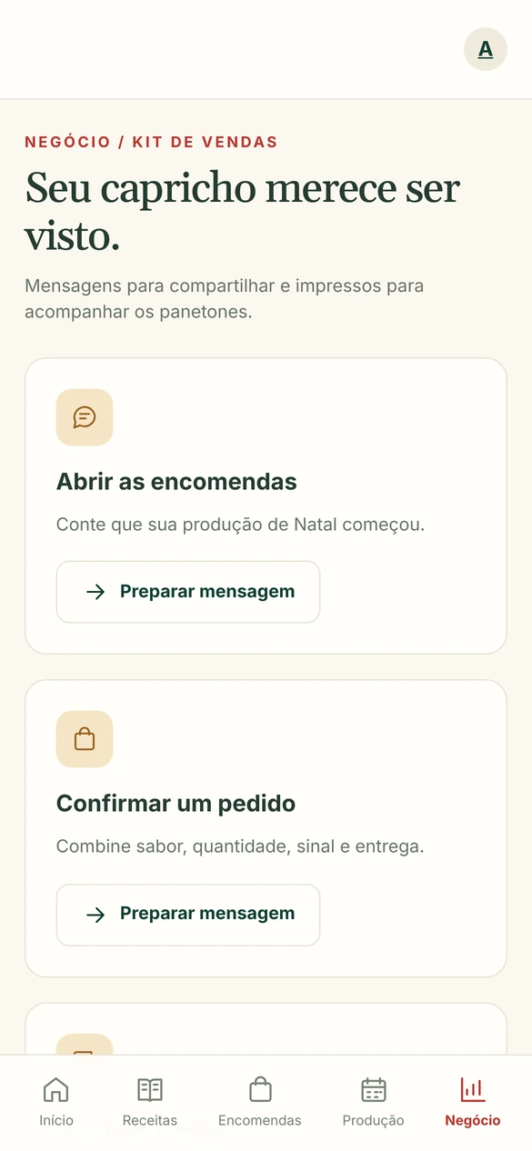 Tela do aplicativo: Kit de vendas